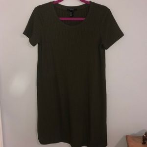 army green forever 21 fitted tee shirt dress